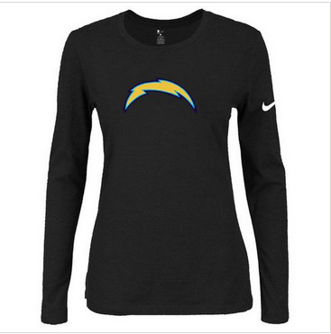 Women Nike San Diego Chargers Of The City Long Sleeve Tri-Blend NFL T-Shirt Black