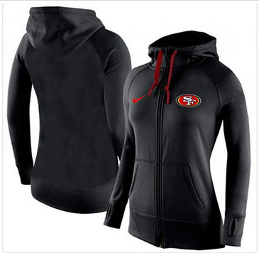 Women Nike San Francisco 49ers Full-Zip Performance Hoodie Black