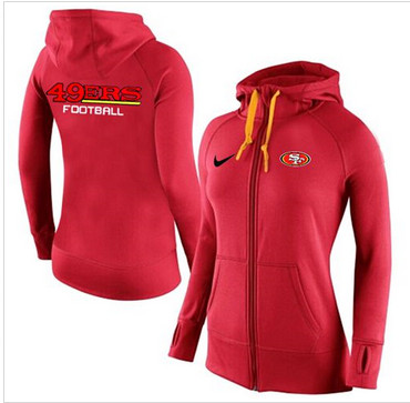 Women Nike San Francisco 49ers Full-Zip Performance Hoodie Red