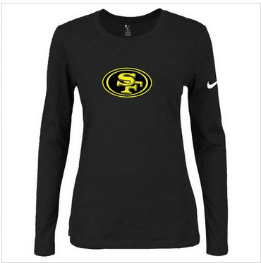 Women Nike San Francisco 49ers Of The City Long Sleeve Tri-Blend NFL T-Shirt Black-2