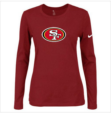 Women Nike San Francisco 49ers Of The City Long Sleeve Tri-Blend NFL T-Shirt Red