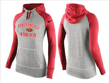 Women Nike San Francisco 49ers Performance Hoodie Grey & Red_2