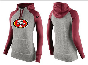 Women Nike San Francisco 49ers Performance Hoodie Grey & Red_3