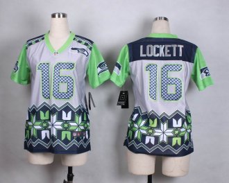 Women Nike Seahawks #16 Tyler Lockett Grey Stitched NFL Elite Noble Fashion Jersey