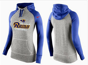 Women Nike St.Louis Rams Performance Hoodie Grey & Blue_1