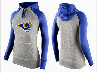 Women Nike St.Louis Rams Performance Hoodie Grey & Blue_2