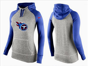 Women Nike Tennessee Titans Performance Hoodie Grey & Blue_2