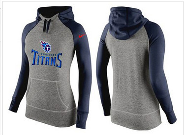 Women Nike Tennessee Titans Performance Hoodie Grey & Dark Blue_1