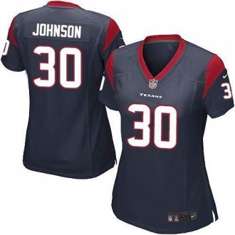 Women Nike Texans #30 Kevin Johnson Navy Blue Team Color Stitched NFL Elite Jersey