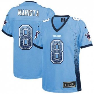 Women Nike Titans #8 Marcus Mariota Light Blue Team Color Stitched NFL Elite jersey