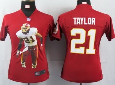 Women NEW NFL WaShington Redskins #21 Taylor Red Portrait FaShion Game Jerseys