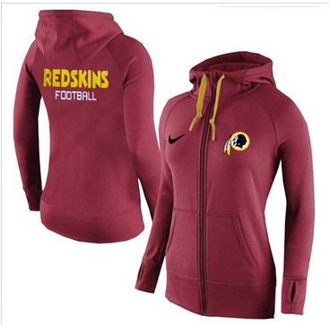 Women Nike Washington Redskins Full-Zip Performance Hoodie Red_1