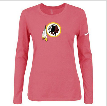 Women Nike Washington Redskins Of The City Long Sleeve Tri-Blend NFL T-Shirt Pink