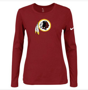 Women Nike Washington Redskins Of The City Long Sleeve Tri-Blend NFL T-Shirt Red
