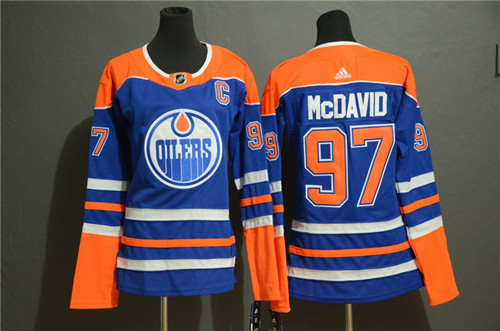 Women Oilers 97 Connor McDavid Royal Women Adidas Jersey