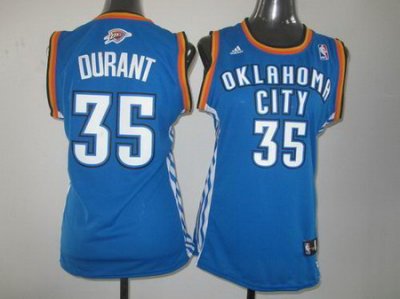 Women Oklahoma City Thunder #35 Kevin Durant blue Swingman jerseys