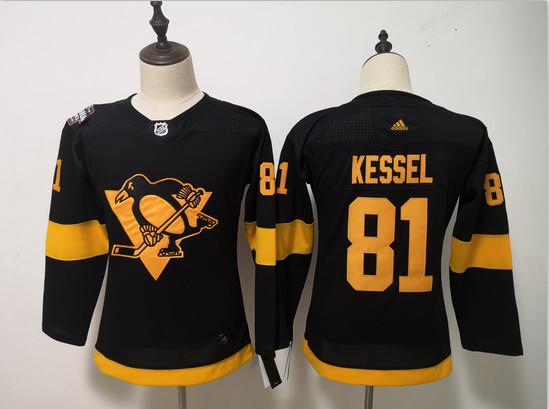 Women Penguins 81 Evgeni Kessel Black Women 2019 NHL Stadium Series Adidas Jersey