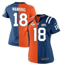 Women Peyton Manning #18 Denver Broncos_Colts Home Super Bowl 50_XLI Game Two Tone Jersey