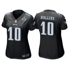 Women Philadelphia Eagles #10 Mack Hollins Black Super Bowl LII Bound Game Jersey