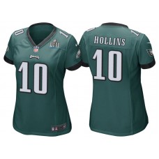 Women Philadelphia Eagles #10 Mack Hollins Green Super Bowl LII Bound Game Jersey