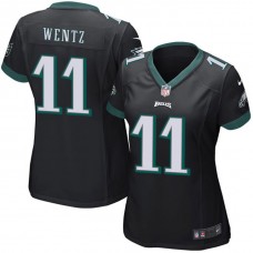 Women Philadelphia Eagles #11 Carson Wentz Black Game Jersey