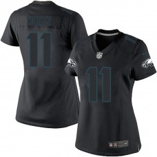 Women Philadelphia Eagles #11 Carson Wentz Black Impact Limited Jersey