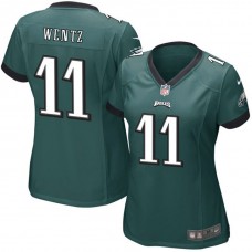 Women Philadelphia Eagles #11 Carson Wentz Green Game Jersey
