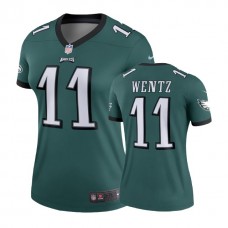 Women Philadelphia Eagles #11 Carson Wentz Green Legend Jersey
