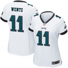 Women Philadelphia Eagles #11 Carson Wentz White Game Jersey