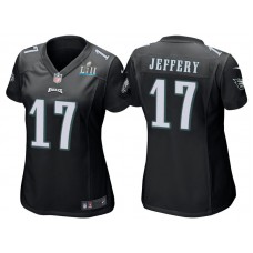 Women Philadelphia Eagles #17 Alshon Jeffery Black Super Bowl LII Bound Game Jersey
