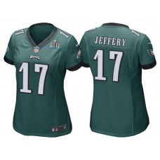 Women Philadelphia Eagles #17 Alshon Jeffery Green Super Bowl LII Bound Game Jersey