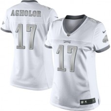 Women Philadelphia Eagles #17 Nelson Agholor White Platinum Limited Jersey