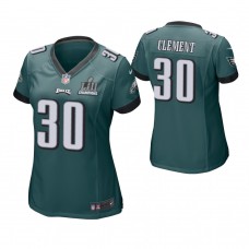 Women Philadelphia Eagles #30 Corey Clement Midnight Green Super Bowl LII Champions Patch Game Jersey