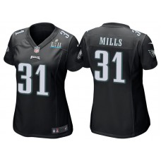 Women Philadelphia Eagles #31 Jalen Mills Black Super Bowl LII Bound Game Jersey