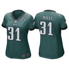 Women Philadelphia Eagles #31 Jalen Mills Green Super Bowl LII Bound Game Jersey