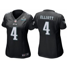 Women Philadelphia Eagles #4 Jake Elliott Black Super Bowl LII Bound Game Jersey
