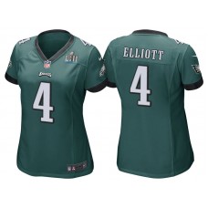 Women Philadelphia Eagles #4 Jake Elliott Green Super Bowl LII Bound Game Jersey