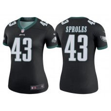 Women Philadelphia Eagles #43 Darren Sproles Black Color Rush Legend Jersey
