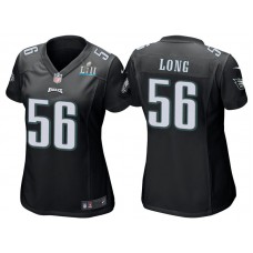 Women Philadelphia Eagles #56 Chris Long Black Super Bowl LII Bound Game Jersey