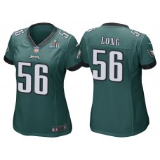 Women Philadelphia Eagles #56 Chris Long Green Super Bowl LII Bound Game Jersey
