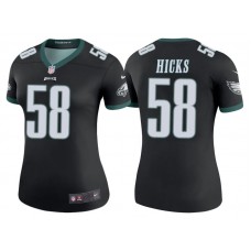 Women Philadelphia Eagles #58 Jordan Hicks Black Color Rush Legend Jersey