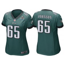 Women Philadelphia Eagles #65 Lane Johnson Green Super Bowl LII Bound Game Jersey