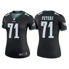 Women Philadelphia Eagles #71 Jason Peters Black Color Rush Legend Jersey