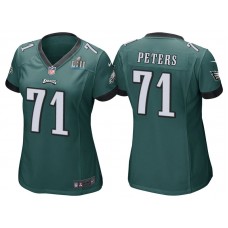 Women Philadelphia Eagles #71 Jason Peters Green Super Bowl LII Bound Game Jersey