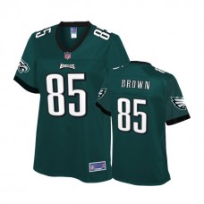 Women Philadelphia Eagles #85 Billy Brown Green Pro Line Player Jersey