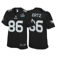 Women Philadelphia Eagles #86 Zach Ertz Black Super Bowl LII Fashion Jersey