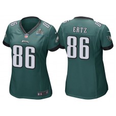 Women Philadelphia Eagles #86 Zach Ertz Green Super Bowl LII Bound Game Jersey