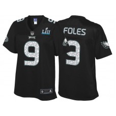 Women Philadelphia Eagles #9 Nick Foles Black Super Bowl LII Fashion Jersey