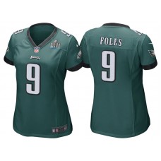 Women Philadelphia Eagles #9 Nick Foles Green Super Bowl LII Bound Game Jersey