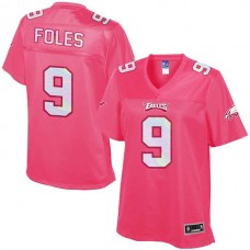 Women Philadelphia Eagles #9 Nick Foles Pro Line Pink Jersey